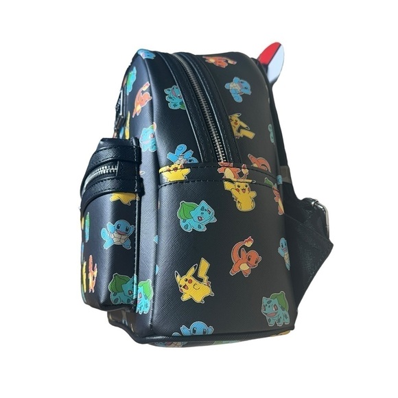 Loungefly Pokemon Starter Black Mini Backpack - Picture 3 of 6